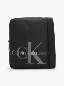 CALVIN KLEIN – Borsa Unisex a Tracolla con Logo Frontale Nero