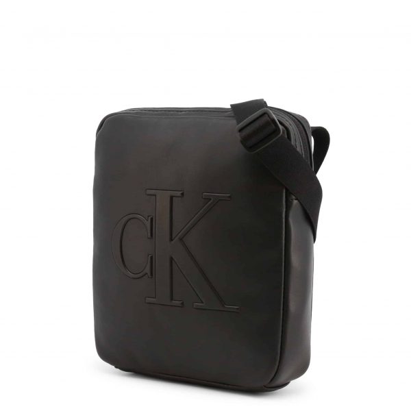CALVIN KLEIN – Borsa Unisex a Tracolla in Pelle con Logo Nero