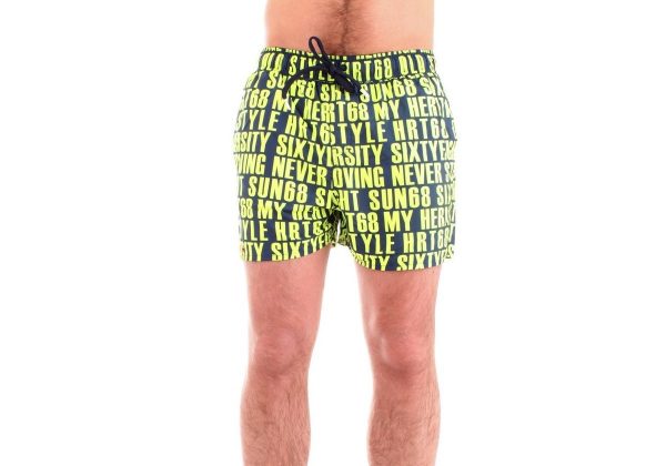 SUN68 – Costume UOMO BLUE CON LOGO FLUO