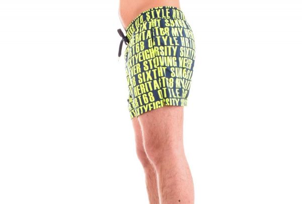 SUN68 – Costume UOMO BLUE CON LOGO FLUO