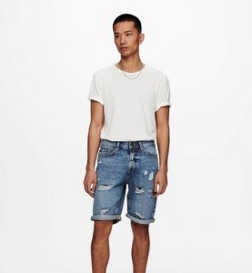 ONLY&SONS – JEANS CORTI CON ROTTURE