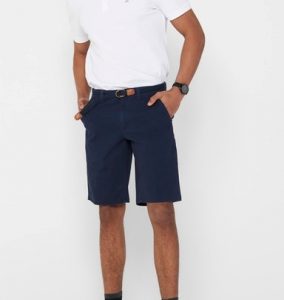 ONLY&SONS – PANTALONE CORTO CHINO Blu