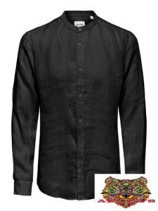 ONLY&SONS – Camicia  DI LINO NERA