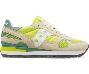 SAUCONY-SCARPE DONNA SHADOW ORIGINAL BEIGE/lime