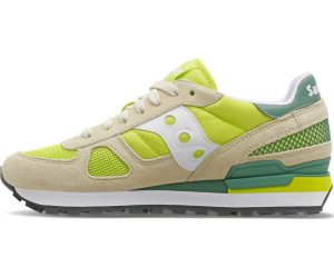 SAUCONY-SCARPE DONNA SHADOW ORIGINAL BEIGE/lime