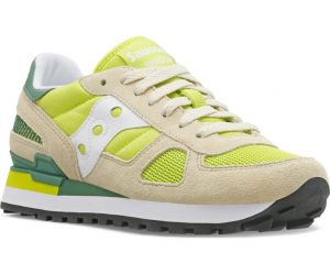 SAUCONY-SCARPE DONNA SHADOW ORIGINAL BEIGE/lime