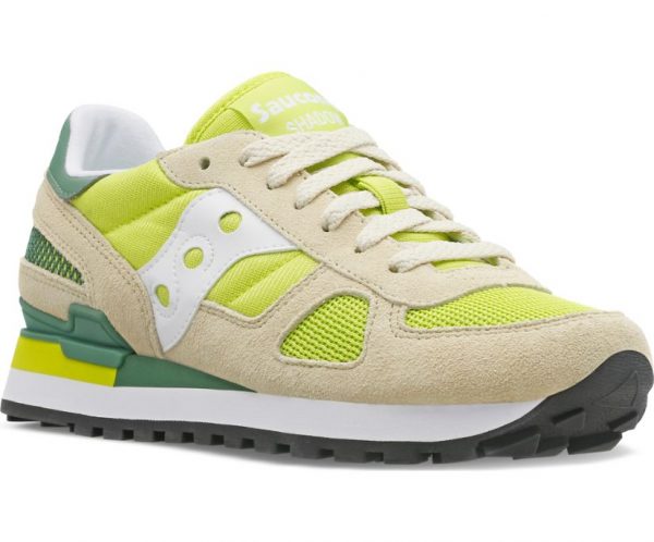 SAUCONY-SCARPE DONNA SHADOW ORIGINAL BEIGE/lime