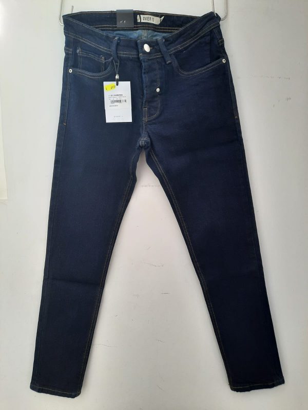 OVER/D – Jeans Uomo 5 Tasche Slim Super Skinny Blu Scuro