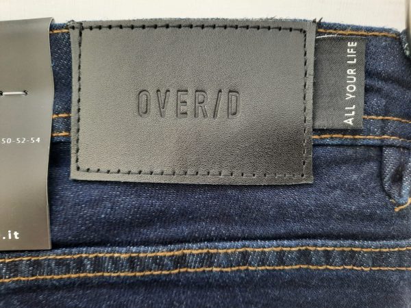OVER/D – Jeans Uomo 5 Tasche Slim Super Skinny Blu Scuro