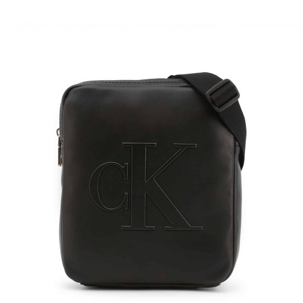 CALVIN KLEIN – Borsa Unisex a Tracolla in Pelle con Logo Nero