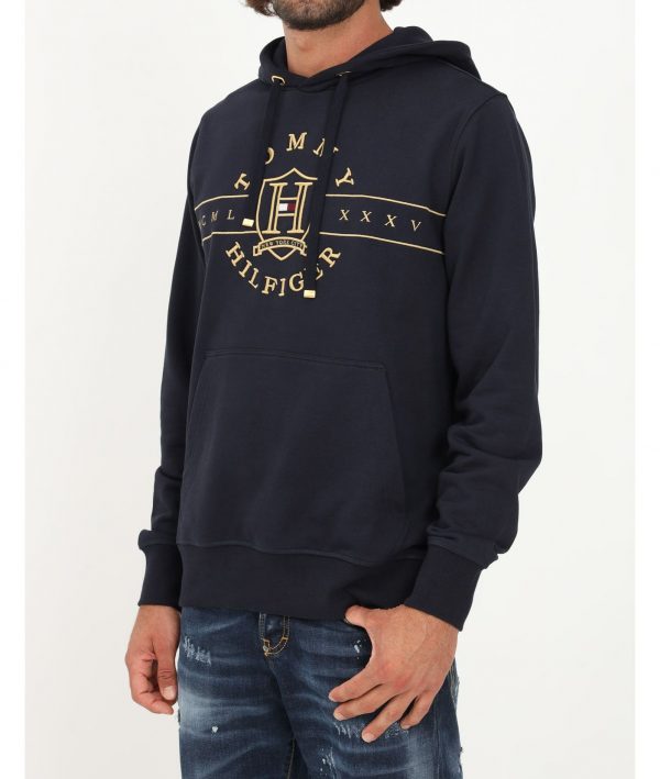 TOMMY HILFIGER – Felpa ICONS CON CAPPUCCIO E LOGO