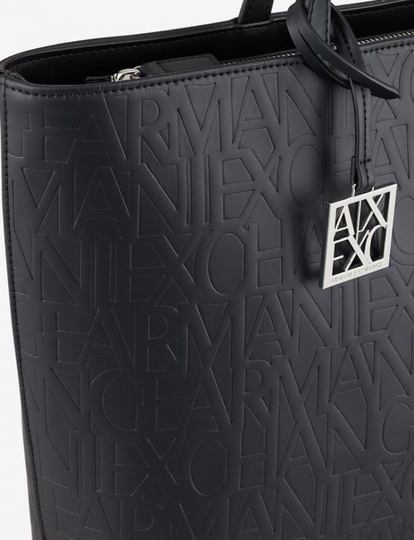 ARMANI EXCHANGE – Borsa Donna Shopper con Logo All-Over Impresso