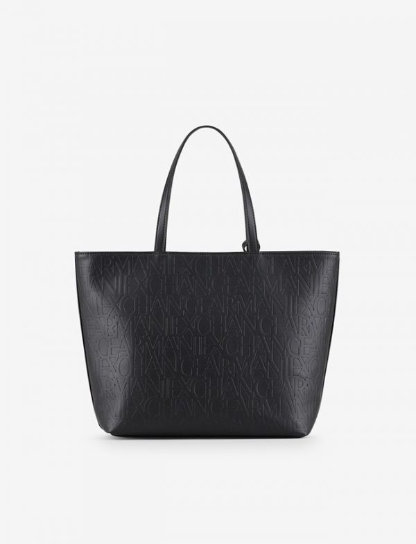 ARMANI EXCHANGE – Borsa Donna Shopper con Logo All-Over Impresso