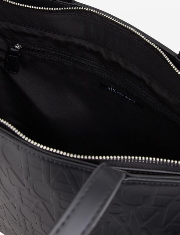 ARMANI EXCHANGE – Borsa Donna Shopper con Logo All-Over Impresso