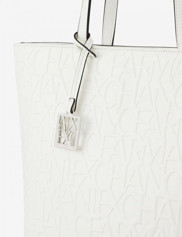ARMANI EXCHANGE – Borsa Donna Shopper con Logo All-Over Impresso
