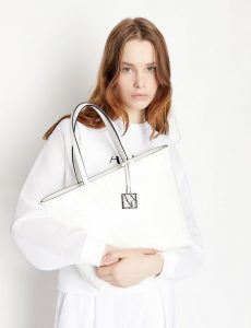 ARMANI EXCHANGE – Borsa Donna Shopper con Logo All-Over Impresso