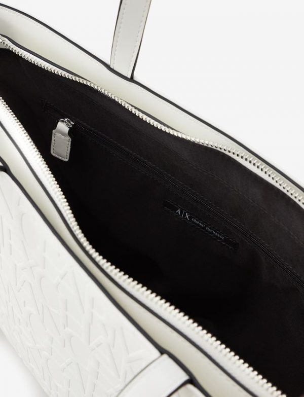 ARMANI EXCHANGE – Borsa Donna Shopper con Logo All-Over Impresso