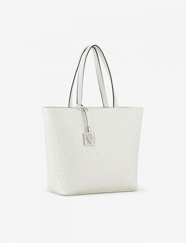 ARMANI EXCHANGE – Borsa Donna Shopper con Logo All-Over Impresso