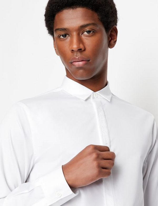 ARMANI EXCHANGE-Camicia a Tinta Unita BIANCA
