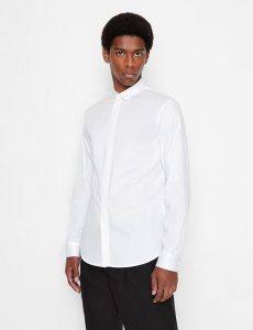 ARMANI EXCHANGE-Camicia a Tinta Unita BIANCA