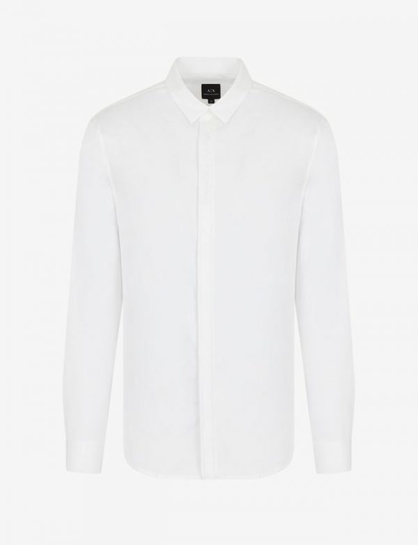 ARMANI EXCHANGE-Camicia a Tinta Unita BIANCA