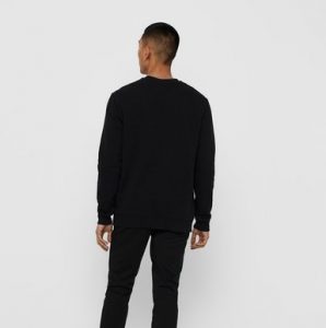 ONLY&SONS – FELPA GIROCOLLO Nera