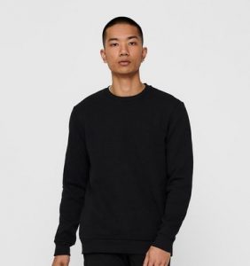 ONLY&SONS – FELPA GIROCOLLO Nera
