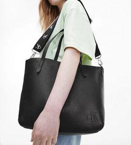 CALVIN KLEIN – Borsa Donna Tote in Ecopelle Martellata Nero