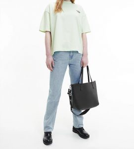 CALVIN KLEIN – Borsa Donna Tote in Ecopelle Martellata Nero