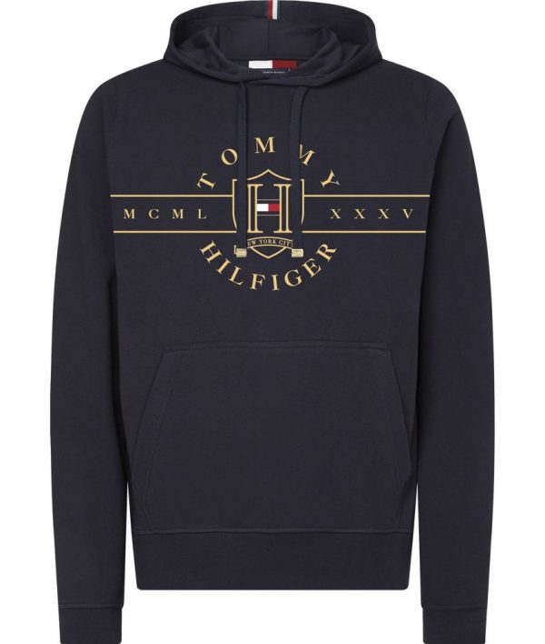 TOMMY HILFIGER – Felpa ICONS CON CAPPUCCIO E LOGO