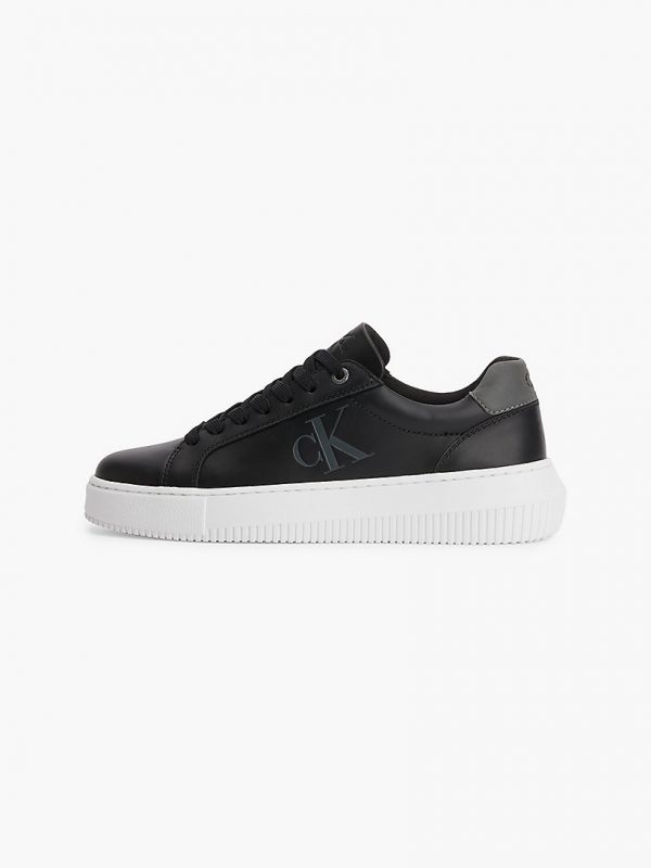 CALVIN KLEIN – Scarpe Donna in Pelle Bianco – Nero