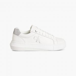 CALVIN KLEIN – Scarpe Donna in Pelle Bianco – Nero