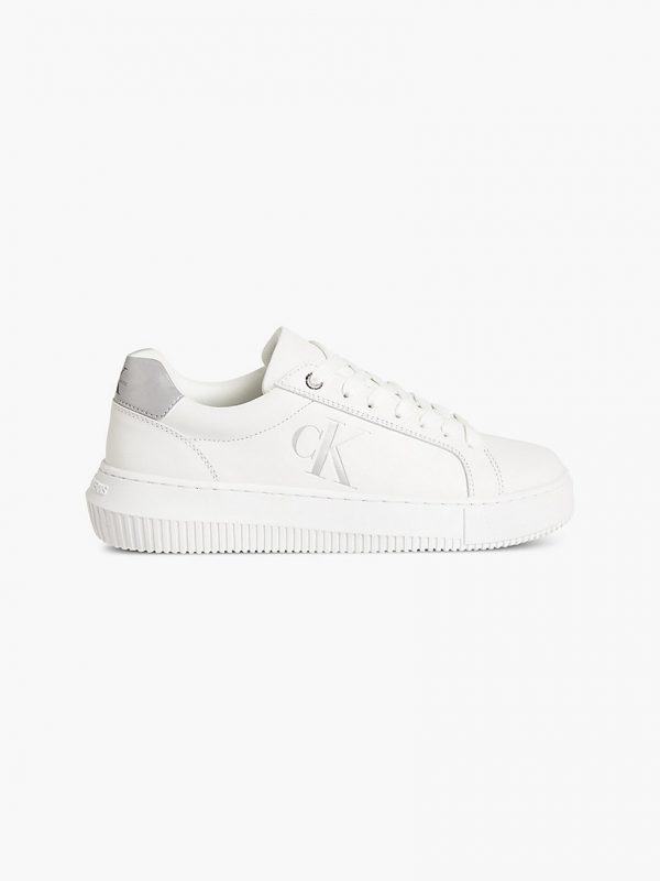 CALVIN KLEIN – Scarpe Donna in Pelle Bianco – Nero