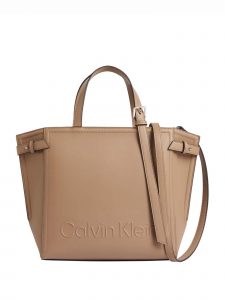 CALVIN KLEIN – Borsa Donna Tote in Pelle Sintetica Marroncino