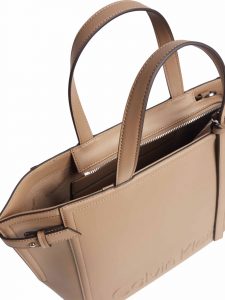 CALVIN KLEIN – Borsa Donna Tote in Pelle Sintetica Marroncino