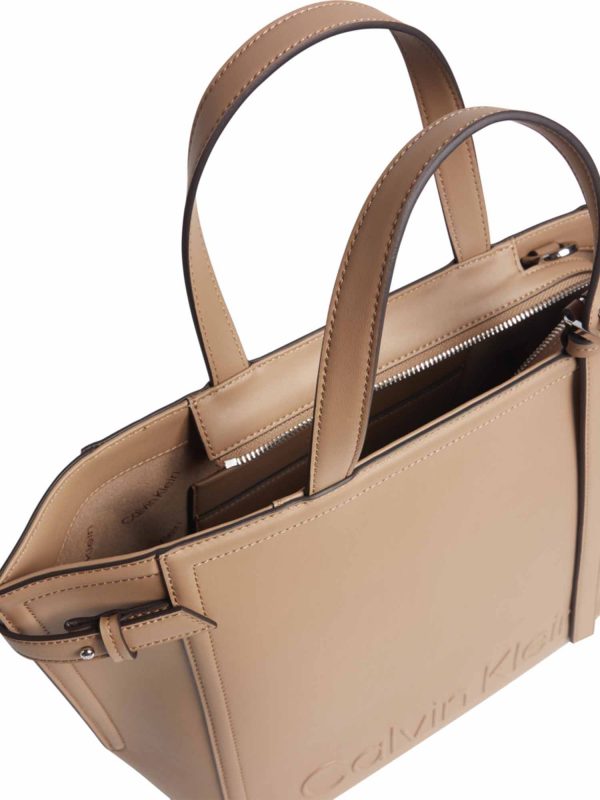 CALVIN KLEIN – Borsa Donna Tote in Pelle Sintetica Marroncino