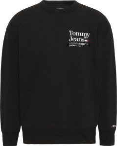 TOMMY HILFIGER – FELPA GIROCOLLO CON LOGO Nera