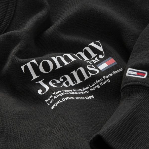 TOMMY HILFIGER – FELPA GIROCOLLO CON LOGO Nera