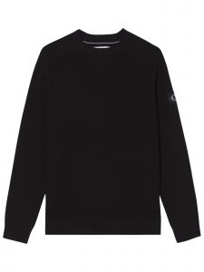 CALVIN KLEIN – Maglione Con Stemma In Cotone Pettinato