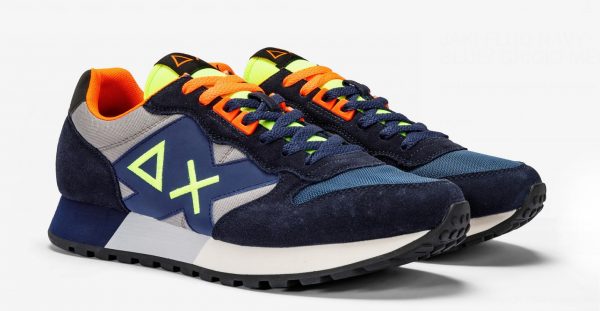 SUN68 – Scarpe UOMO JAKI FLUO NAVY BLUE/ GRIGIO MEDIO