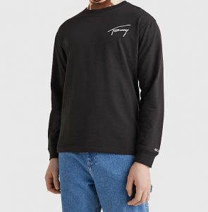 TOMMY HILFIGER – T-SHIRT A MANICHE LUNGHE CON LOGO Firma