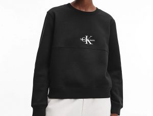 CALVIN KLEIN – Felpa Con Monogramma In Cotone Biologico