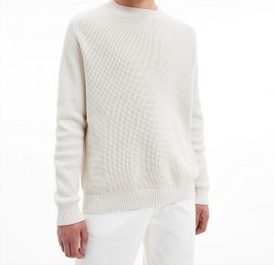 CALVIN KLEIN – Maglione Con Stemma In Cotone Pettinato