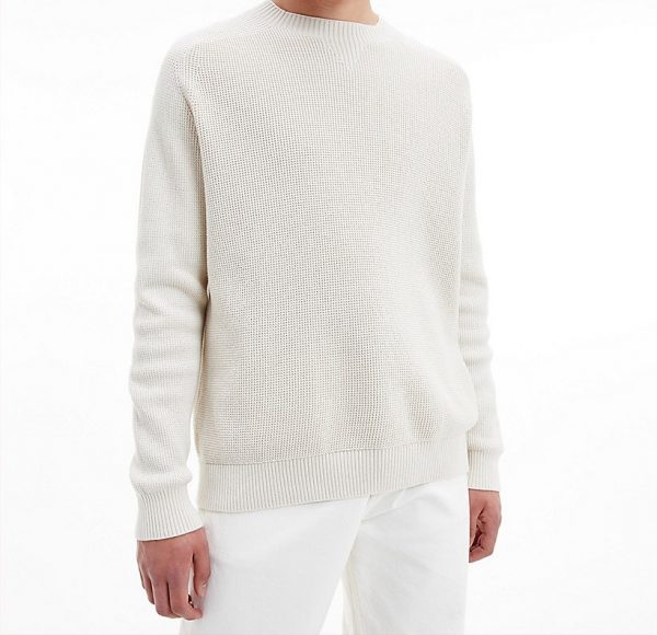 CALVIN KLEIN – Maglione Con Stemma In Cotone Pettinato