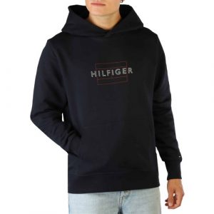 TOMMY HILFIGER – Felpa UOMO CON CAPPUCCIO E LOGO STAMPATO