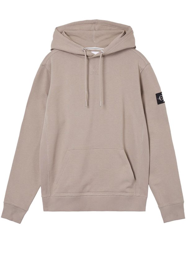 CALVIN KLEIN – Felpa con cappuccio con badge in cotone organico Beige