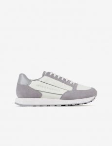 ARMANI EXCHANGE-SCARPE UOMO in suede con inserti in mesh Bianco
