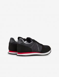 Armani Exchange – Sneaker con inserti in micro-suede, nylon, mesh Nero