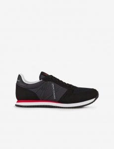 Armani Exchange – Sneaker con inserti in micro-suede, nylon, mesh Nero