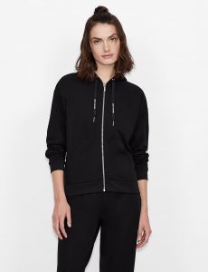 ARMANI EXCHANGE – Felpa Donna con Cappuccio e Zip in Misto Viscosa